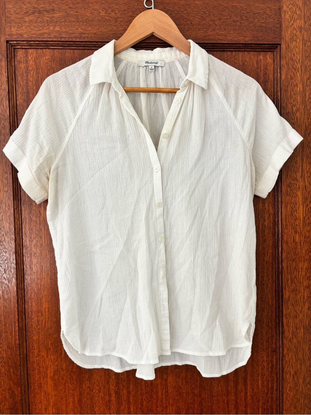 Madewell Ivory Lightweight Button-Down Shirt